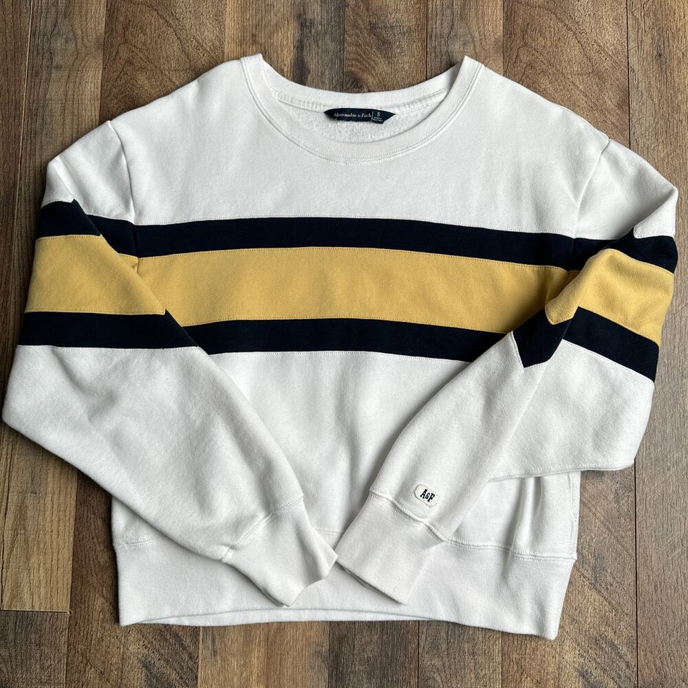 Abercrombie & Fitch Sweatshirt Women's Small White Streetwear Crew Neck 3946